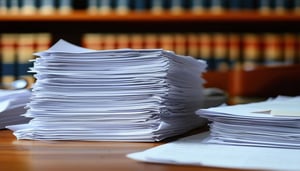 stack of papers in a legal firm